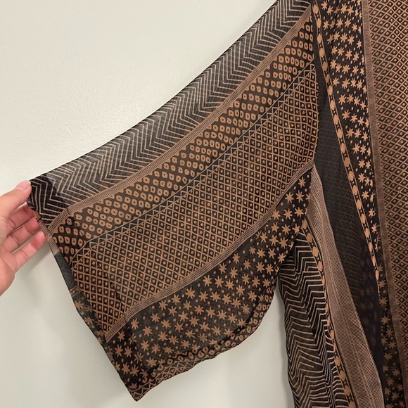 Banjara Kimono 100% Silk Boho 3/4 Sleeve One Size Kimono - Picture 6 of 7